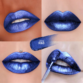 Depuplum DP118 texture closeup showing smooth blue metallic gloss and silky finish