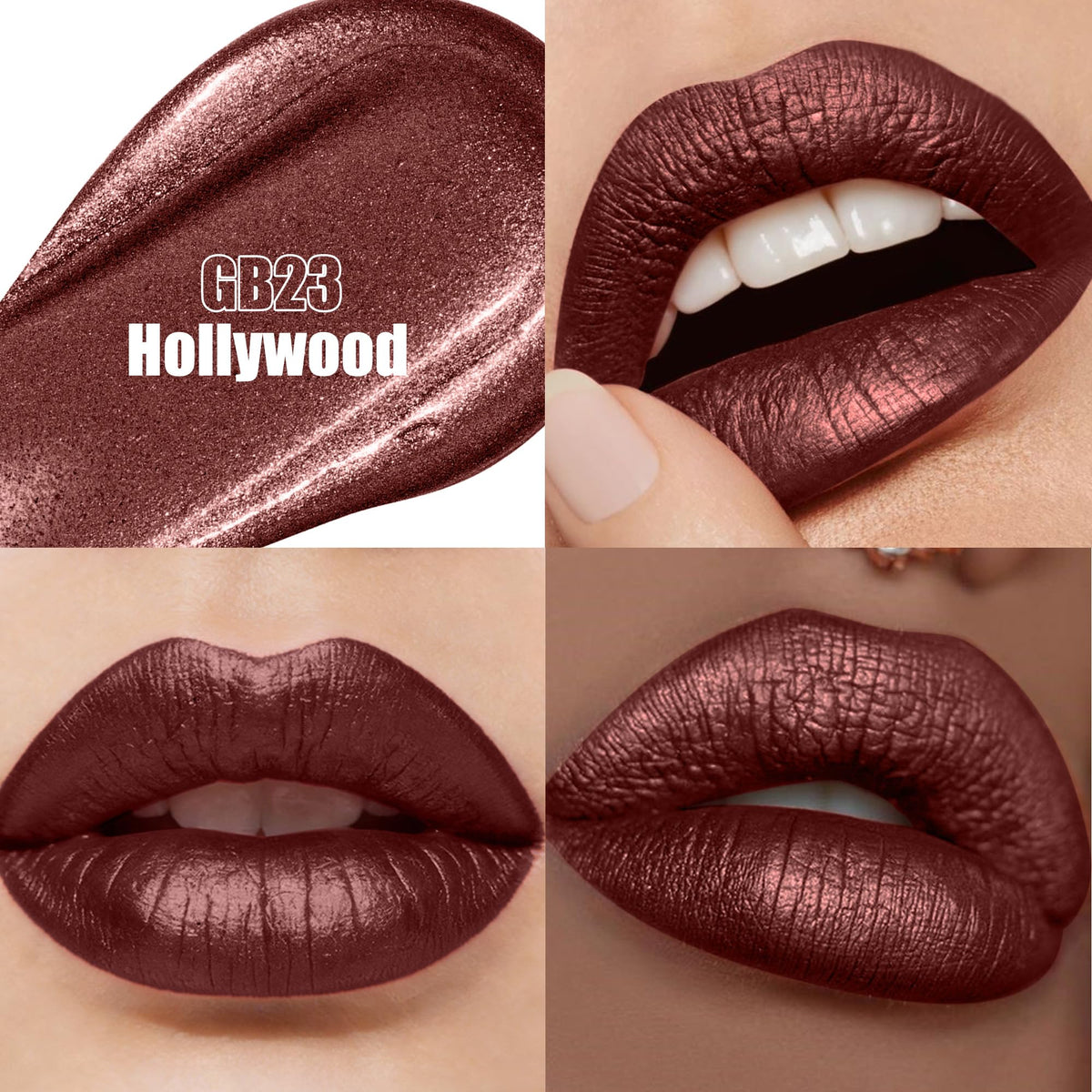 Depuplum close-up of dual-ended liner and metallic lipstick for fast application