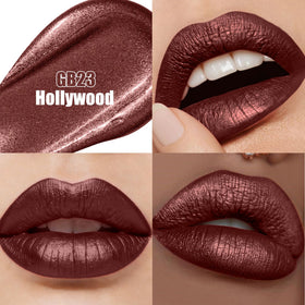 Depuplum close-up of dual-ended liner and metallic lipstick for fast application