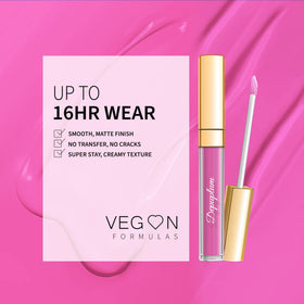 Depuplum lips closeup during application showing even matte coverage and long-wear benefit