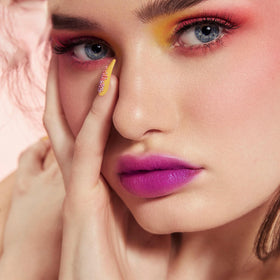 Depuplum on model in daylight showing natural plum tint benefit