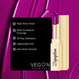 Depuplum tube open with product swirl on hand demonstrating creamy glide benefit