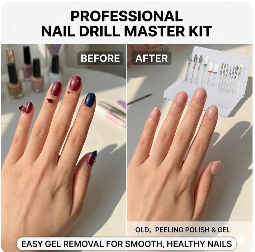 Depvko diamond cuticle set arranged for precise cuticle and sidewall work