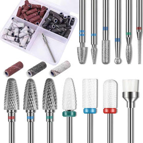 Depvko front packaging showing full bit set and 75 sanding bands for convenience