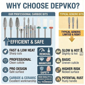 Depvko tungsten carbide bit close-up highlighting rapid acrylic removal benefit