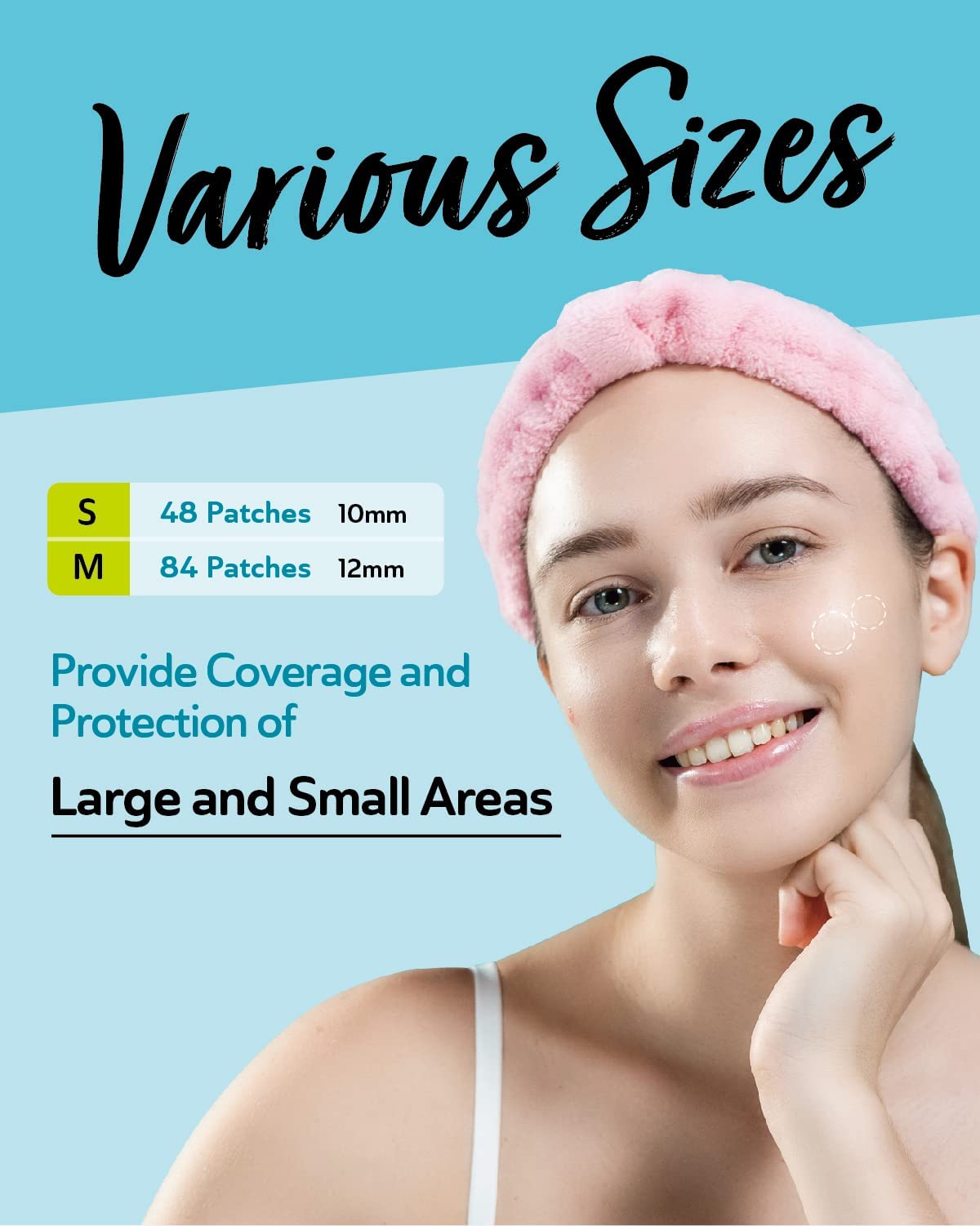DERMA ANGEL two patch sizes displayed to show choice and targeted fit