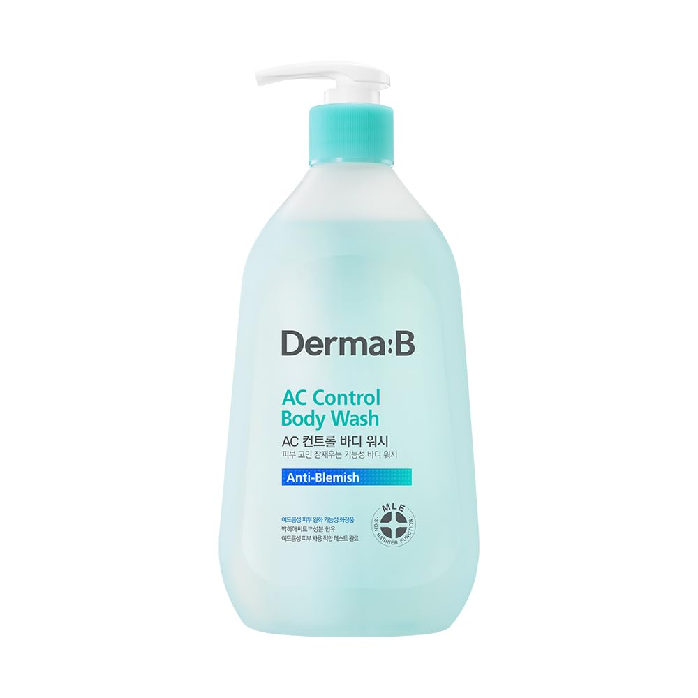 Derma B bottle front packaging showing clear label and purpose for sebum control