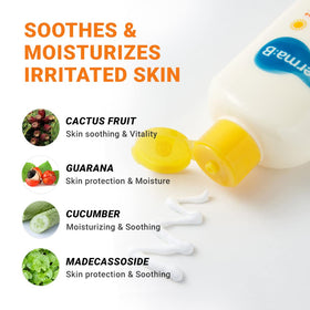 Derma B applying sunscreen to face and neck for even, dewy protection