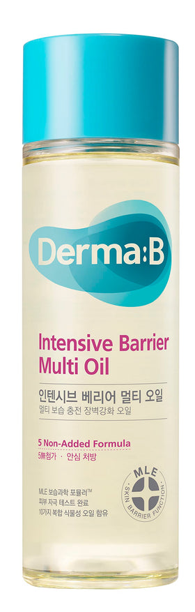 Derma B front packaging showing bottle and label for clear product ID and benefit