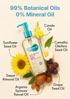 Derma B bottle beside hand to show 200ml size and travel convenience