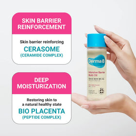 Derma B applied after shower on legs showing hydrated skin without greasiness