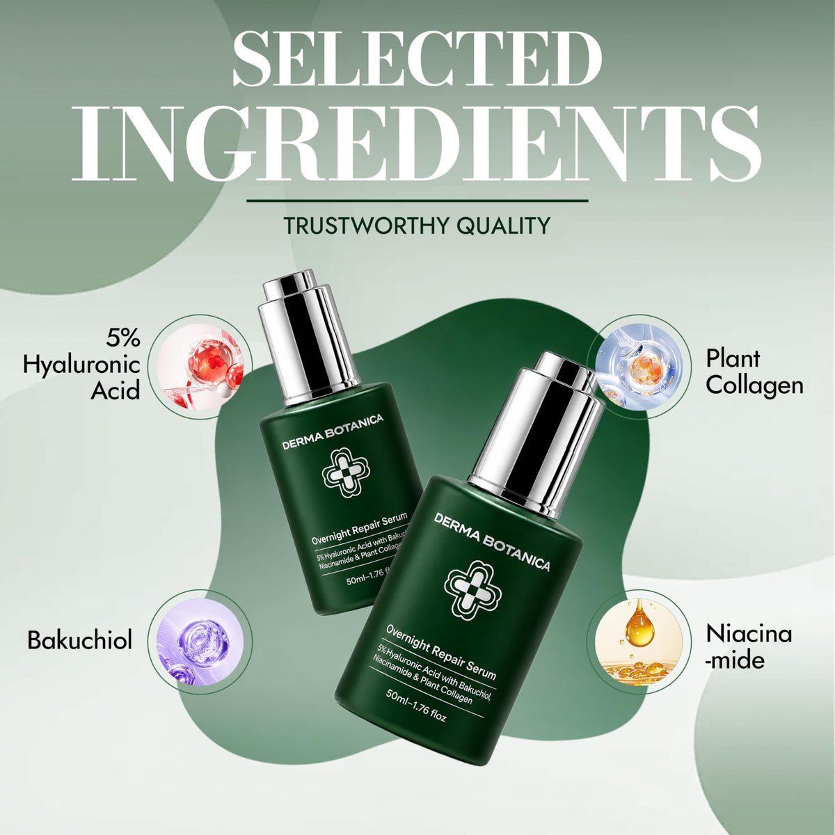 derma botanica bottle styled on vanity conveying a calming routine