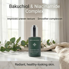 derma botanica bottle on nightstand illustrating evening routine convenience