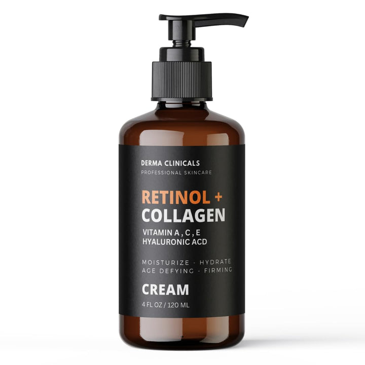 DERMA CLINICALS front pump bottle showing label and clean design benefits