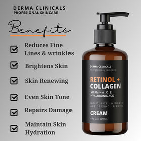 DERMA CLINICALS ingredients display with vitamin C focus for brightening