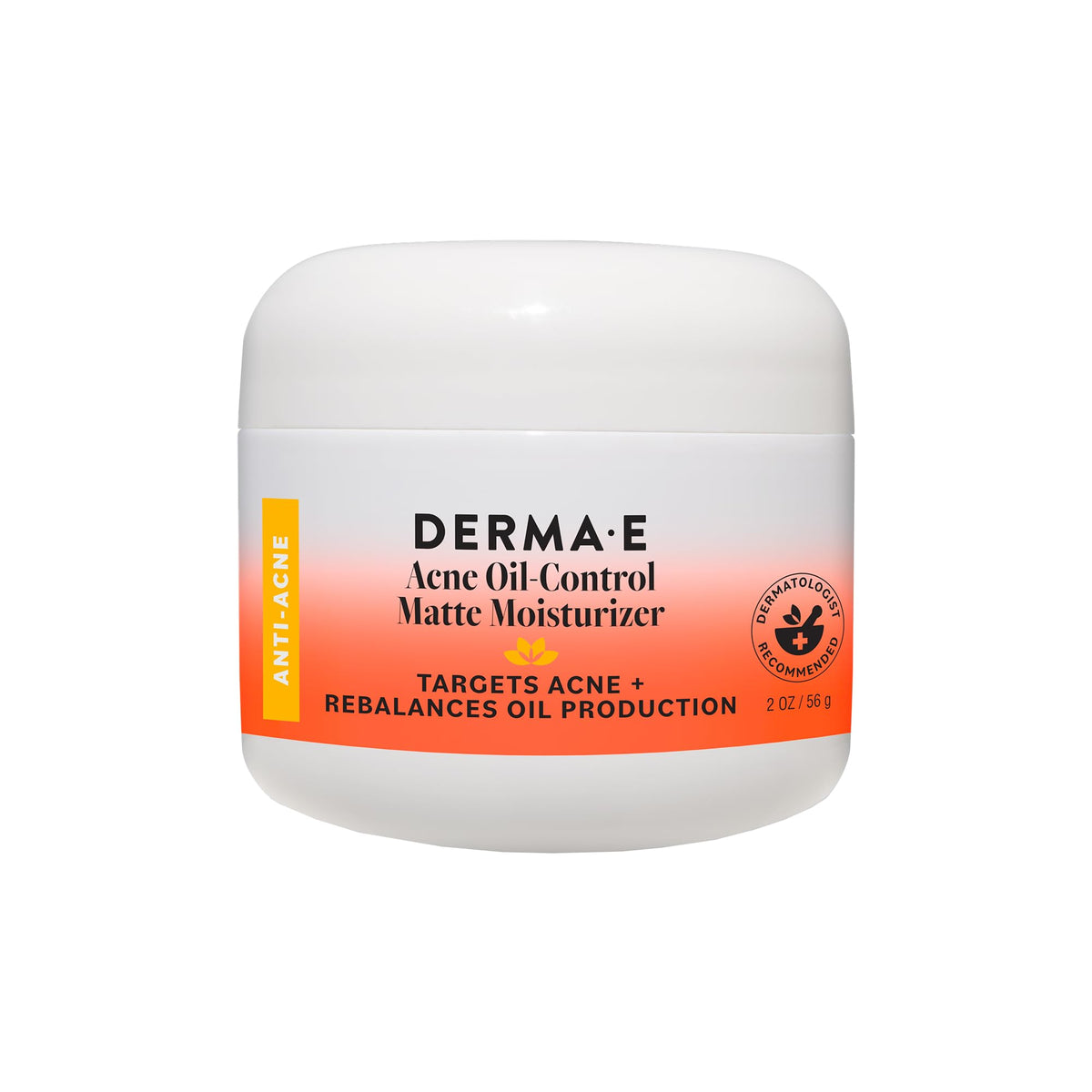 derma e front packaging showing product and matte finish benefits