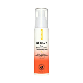 Derma E front bottle shot showing clear acne serum and clean packaging benefit clarity