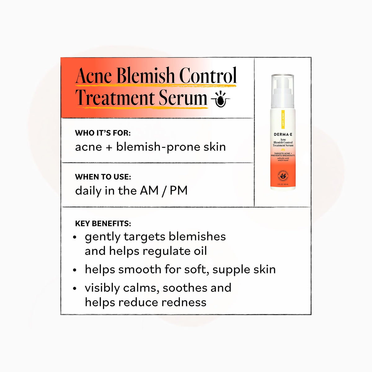 Derma E bottle in hand to show 2 fl oz size for accurate scale and travel readiness