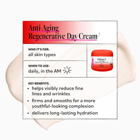 Derma E cream spread on hand for scale demonstrating lightweight coverage
