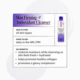 Derma E in-use on face demonstrating effective cleansing without dryness