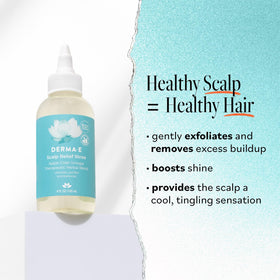 Derma E close texture of rinse droplets highlighting gentle exfoliant
