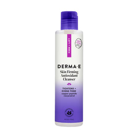 Derma E front pump bottle showing product details and easy dispensing benefit