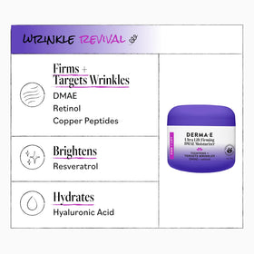 Derma E 2 oz jar next to everyday objects showing compact travel size