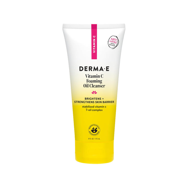 Derma E front bottle shot showing label and 6 fl oz size for clear product ID and benefit