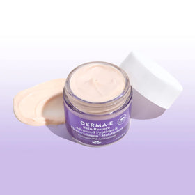 Derma E hand application demonstrating easy absorption and hydrated finish