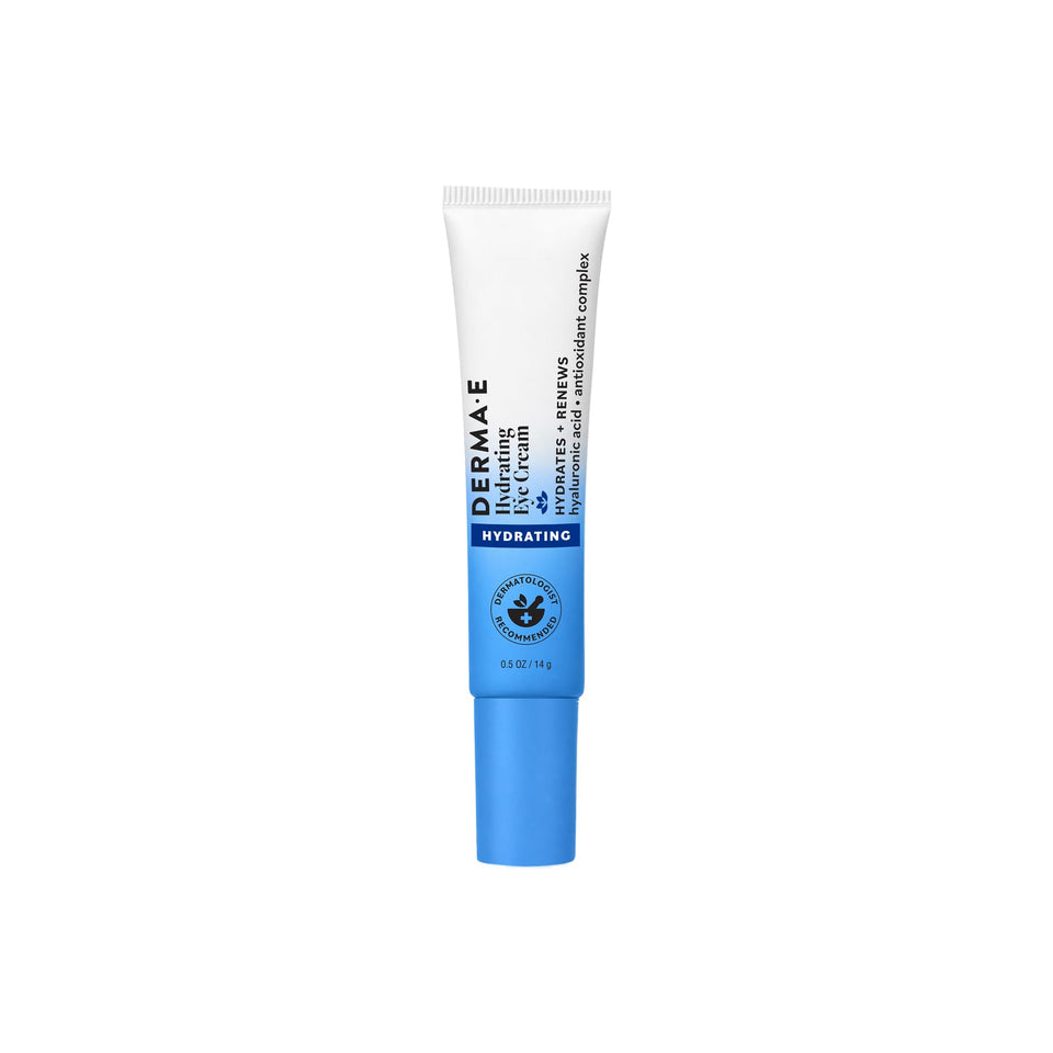 Derma E front tube view showing packaging and product name for easy identification
