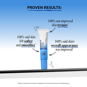 Derma E cream texture close-up illustrating smooth, lightweight hydration