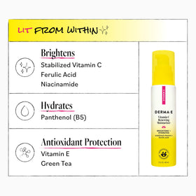 Derma E product ingredients label closeup highlighting clean-beauty benefit