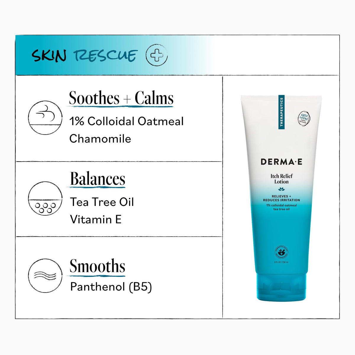 Derma E applying lotion to arm demonstrating immediate comfort benefit