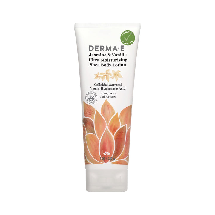 Derma E front packaging showing bottle and product name for trusted hydration