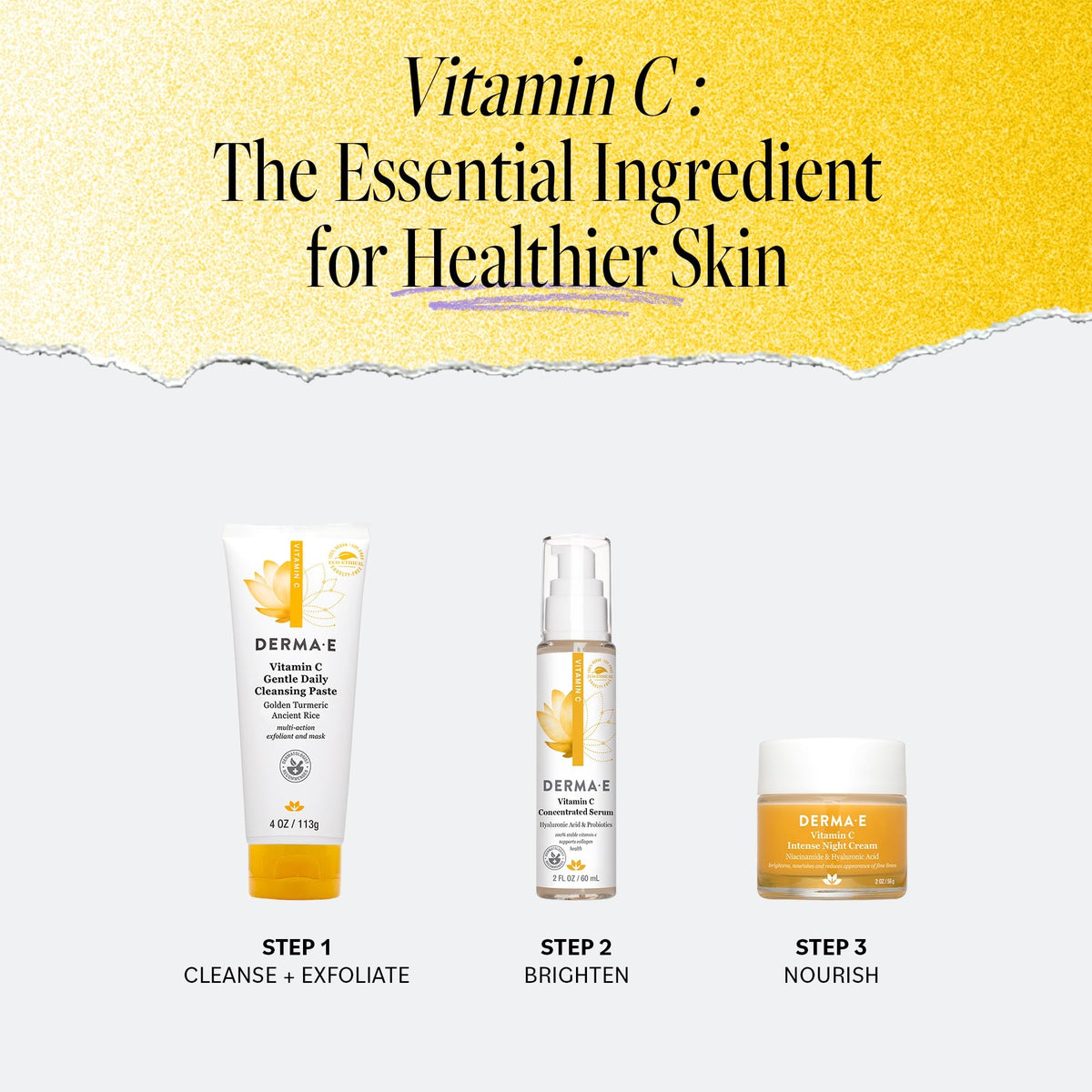 Derma E mask application on cheek showing brightening treatment use