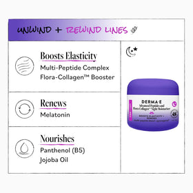 Derma E applying moisturizer to hand demonstrating night repair and nourishing benefit