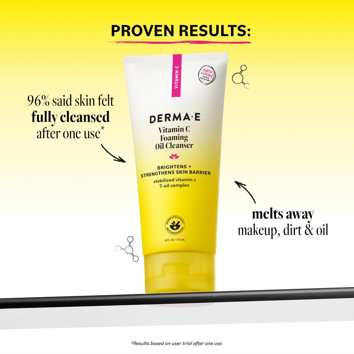 Derma E pump dispensing oil-to-foam demonstrating transition and easy application