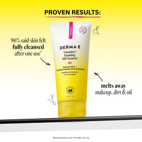 Derma E pump dispensing oil-to-foam demonstrating transition and easy application
