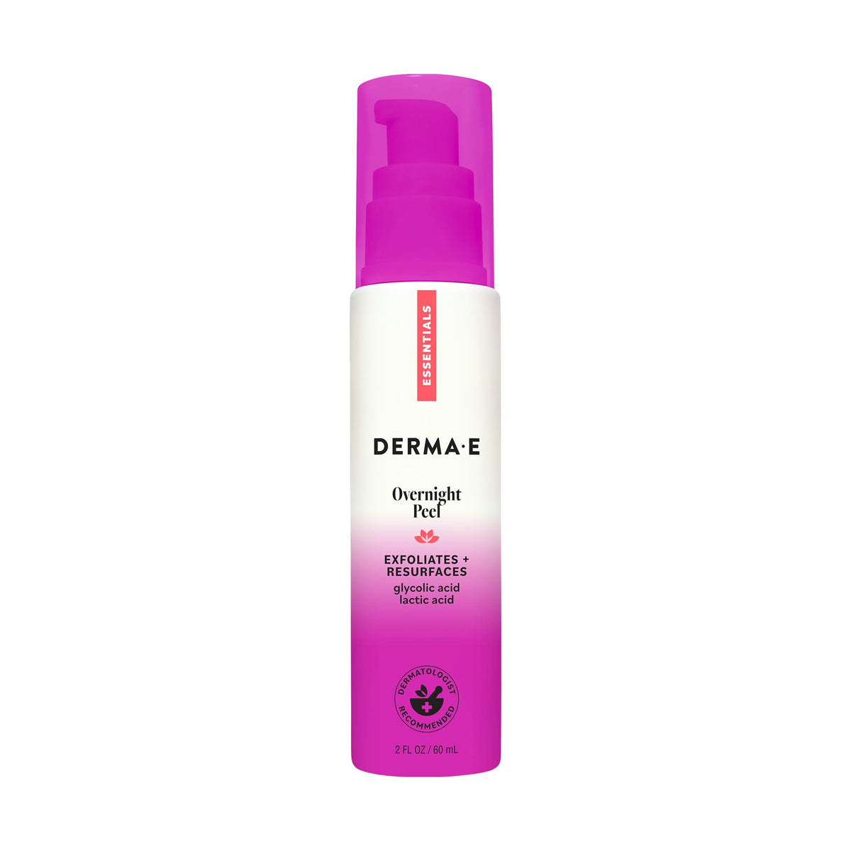 DERMA E front packaging showing product and clean-beauty branding benefits
