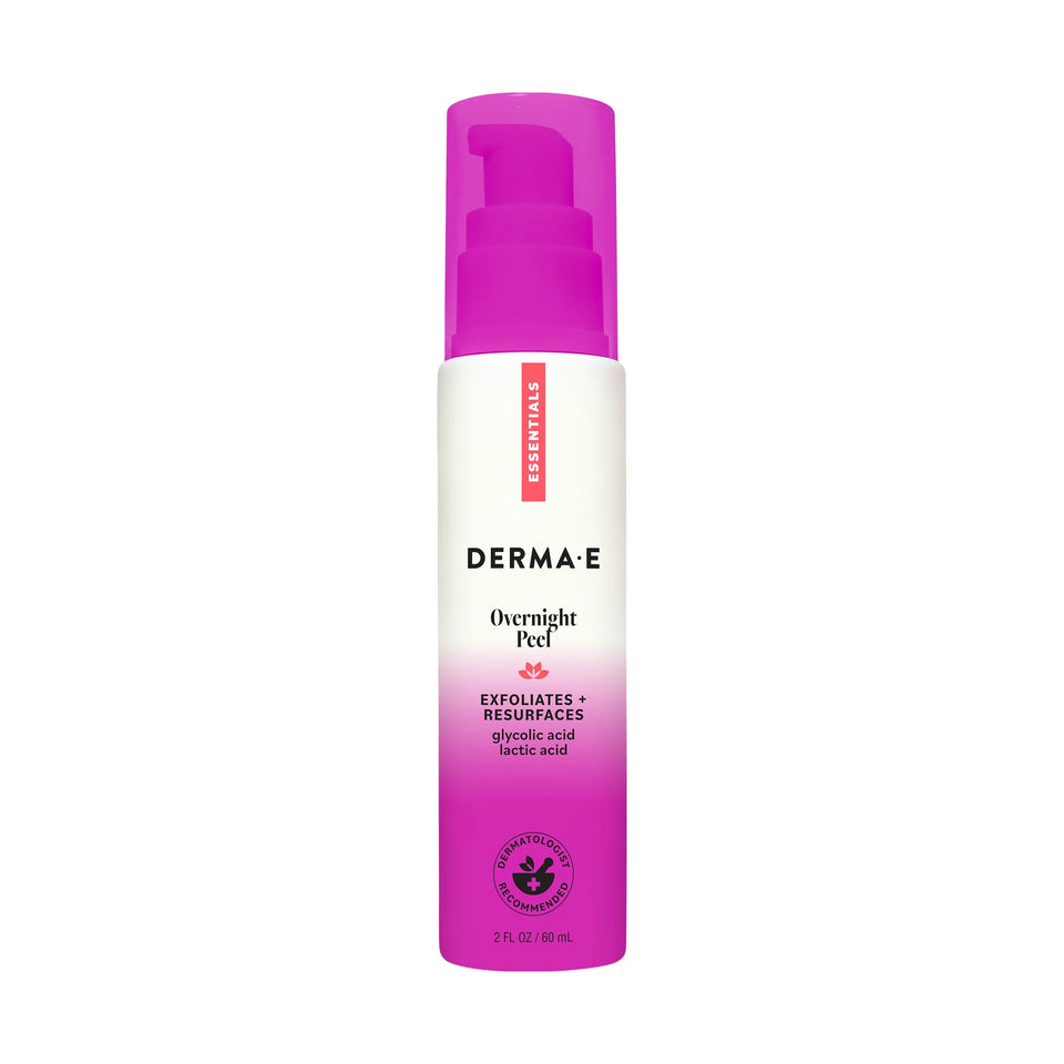 DERMA E front packaging showing product and clean-beauty branding benefits