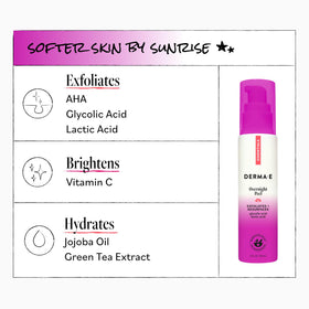 DERMA E next to a coin showing 2 fl oz size for scale and travel convenience