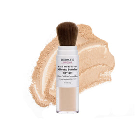 DERMA E packaging label and ingredients showing clean formula and recyclable packaging