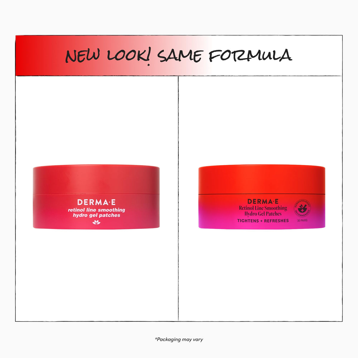 Derma E patch applied under eye on model demonstrating quick refresh