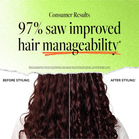 Derma E Ramos in-shower application on wet curls demonstrating gentle cleansing benefit