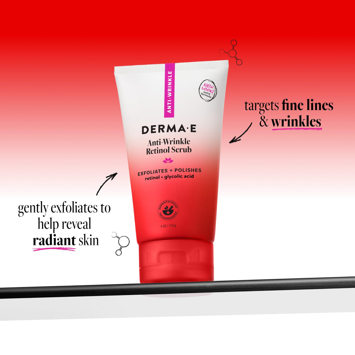 Derma E scrub texture close-up highlighting gentle exfoliant particles