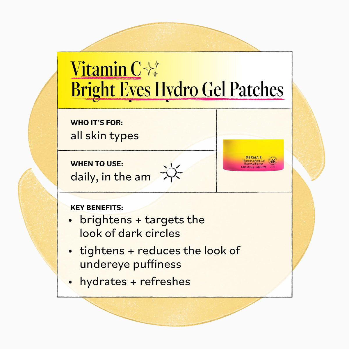 Derma E serum droplet on patch highlighting concentrated active delivery