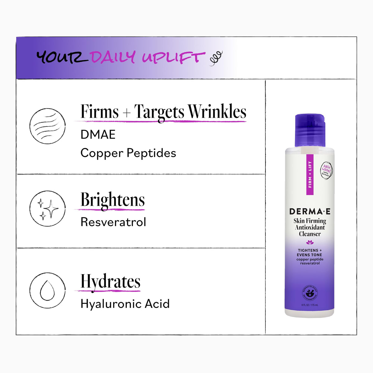 Derma E 6 ounce bottle beside common objects to show accurate size