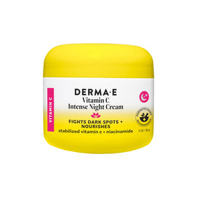 DERMA‑E jar front view showing label and 2 oz size, highlights clean formulation