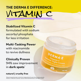DERMA‑E jar beside vitamin C serum, shows compatibility for combined skin care benefits
