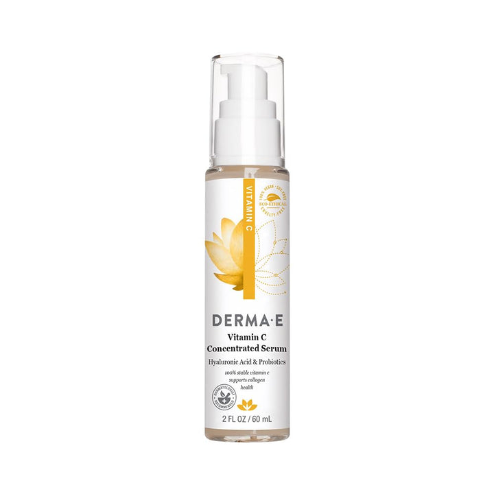 Derma E front bottle showing label and compact 2 oz size for daily use